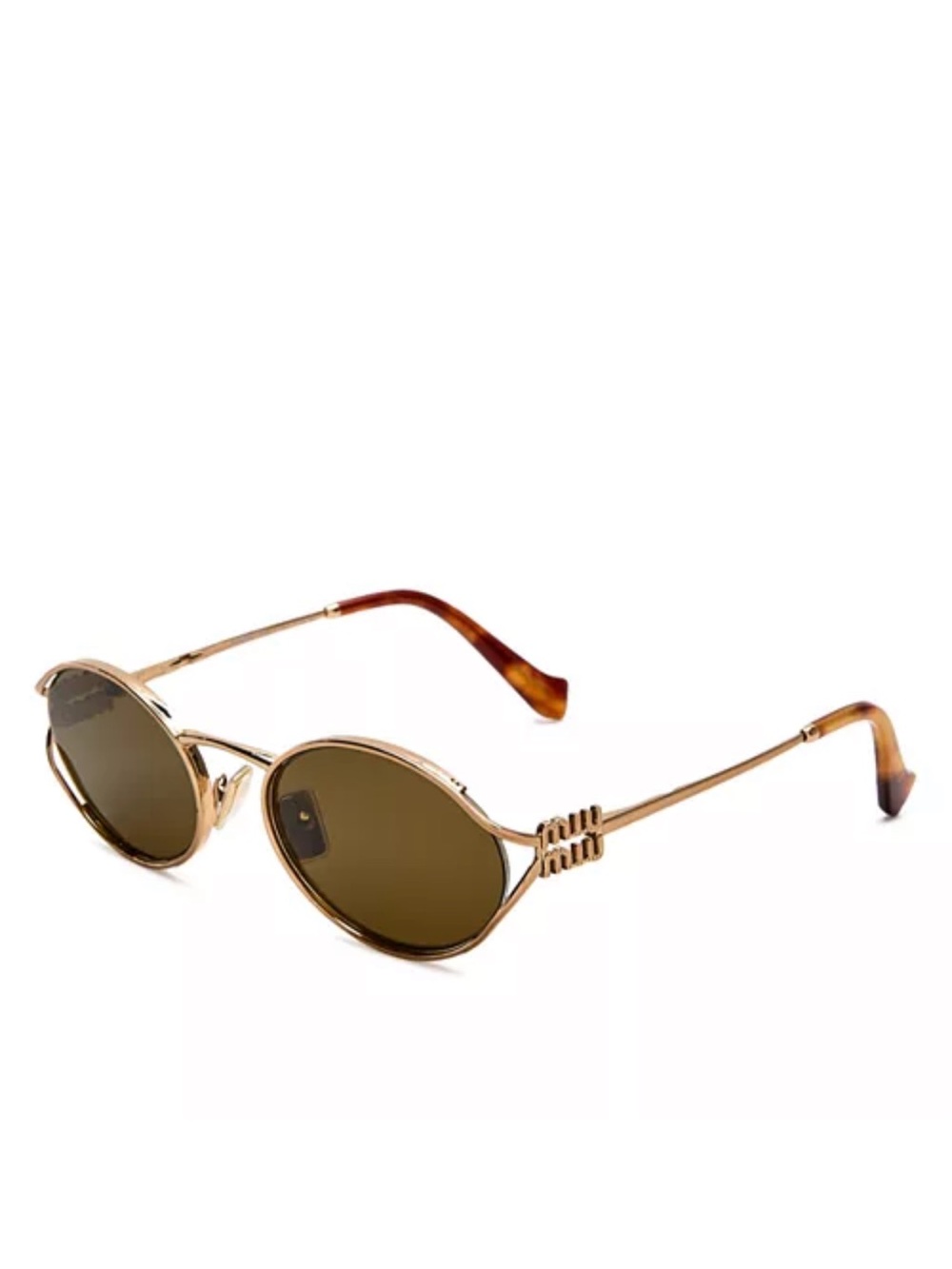 Miu Miu Gold Frame Brown Lens Sunglasses